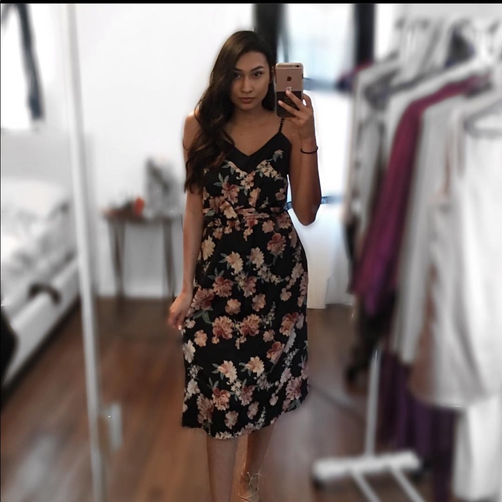 Long floral wrap dress
